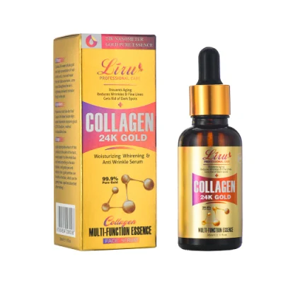  Factory Wholesale Skin Care 24K Gold Facial Anti-Aging colágeno hidratante Suero de reparación