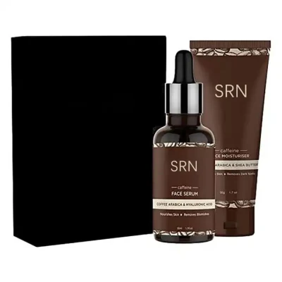 Etiqueta privada Navidad cafeína lavar Set cara suero manteca de oveja Whitening Skincare Juego de Regalo Face Cream