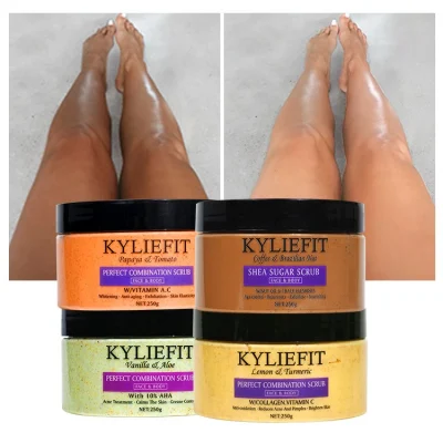 Kyliefit 4 Color SAL blanqueamiento exfoliante piel base de fruta Crema exfoliante para lavado corporal facial
