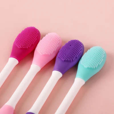  Silicona portátil Mask Stick Soft Bristle Doble-final de doble propósito Maquillaje de cepillado de la máscara, puede establecer el logotipo