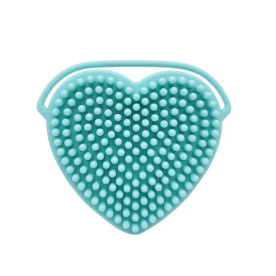  Cepillo de limpieza de masaje de dos caras con forma de corazón de silicona para adultos Baño de lavado de cara