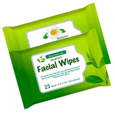 OEM Biokleen muestra gratis de Limpieza Facial maquillaje hipoalergénico resistente al agua fragancia de bambú Remover Face toallitas con Logo