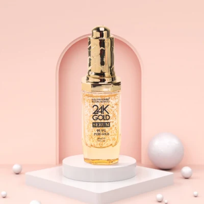  Private Label cosméticos aligerar activo hidratante antienvejecimiento de suero de Oro 24K