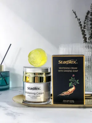Venta caliente juego de cuidado de la piel limpieza profunda de Jabón de Miel y Ginseng Herbal aligerar cremas faciales