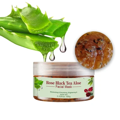 OEM/ODM Rosa Natural Té Negro Limpiador Aloe hidratante Mascarilla Facial barro tierna piel