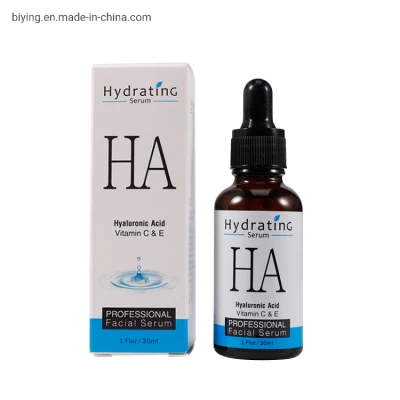  Fabricante Cuidado de la piel facial Serum Anti-arrugas Anti-Envejecimiento Hidrating Hyaluronic Acid Suero con vitamina C y E.