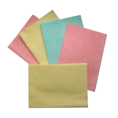 Eco-friendly rentable Multi-funcional desinfectar paño de limpieza paño absorbente Paño no tejido Cocina paño de encaje paño desechable con estampado