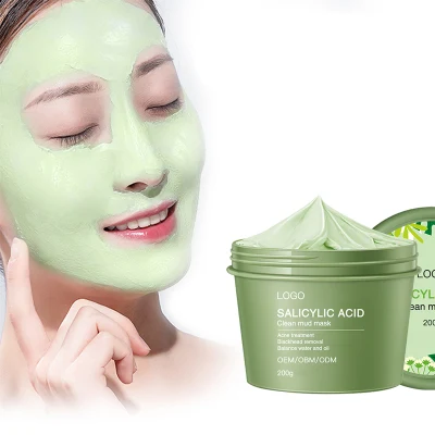 El acné limpieza profunda del poro espinilla de Control de Aceite facial de barro de Té Verde de la máscara de arcilla