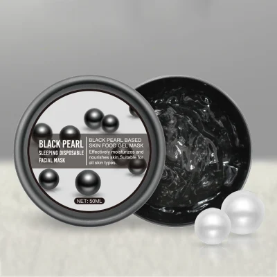  Logotipo personalizado al por mayor lavado Hidratante Iluminación Moisturizing Overnight Glow Máscara de cara para dormir Black Pearl Máscara facial para el cuidado de la piel