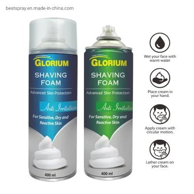  Private Label Mousse calmante piel Barba de ablandamiento de los hombres de espuma de gel de afeitado Cool