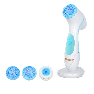  Limpiador facial eléctrico Limpiador facial ultrasónico rotatorio de silicona para carga familiar