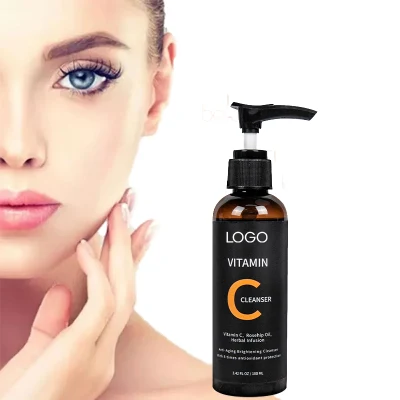 Espuma de etiqueta privada de espuma de crema limpiadora Limpiador Facial de vitamina C de lavado de cara