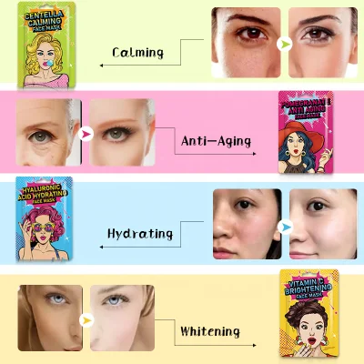  Mascarilla facial de belleza OEM de enfriamiento y calma con mayor absorción, cuidado de la piel, mascarilla facial hidratante coreana.