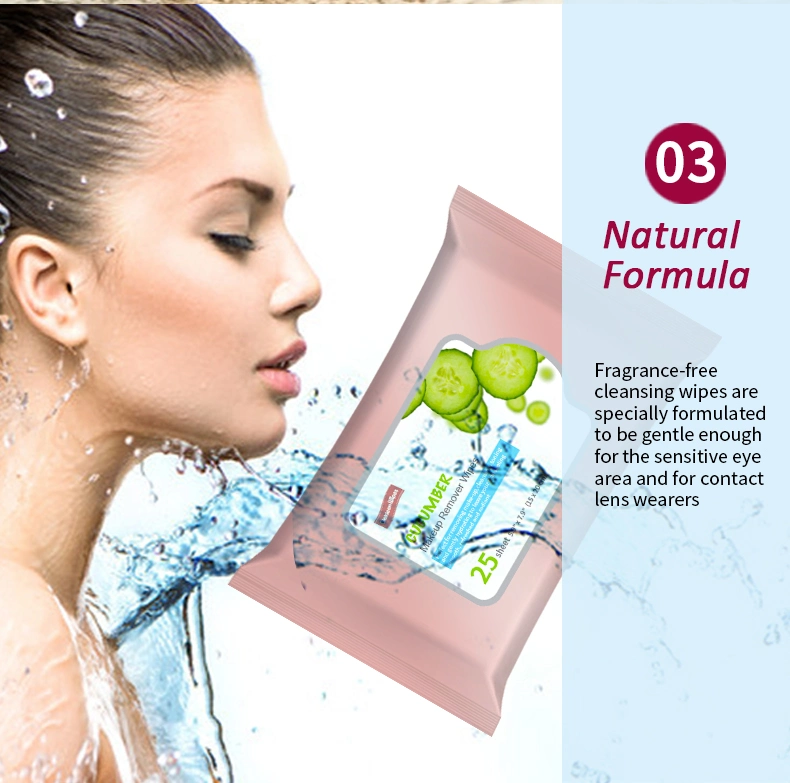 Free Sample OEM Female Cleaning Face Cleansing Towelettes Makeup Removal Wet Wipes