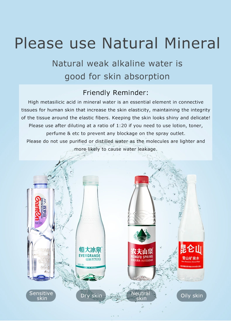 New Designed Nano Water for Facial Cleansing Face Steamer Facial spray