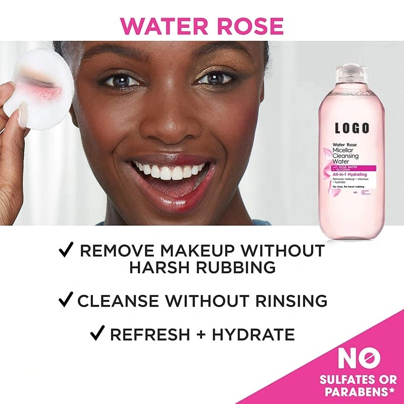 Natural Micellar Cleansing Water All-in-1 Water Based Vegan Face Clean Makeup Remover Cleansing Water and Oil Mix