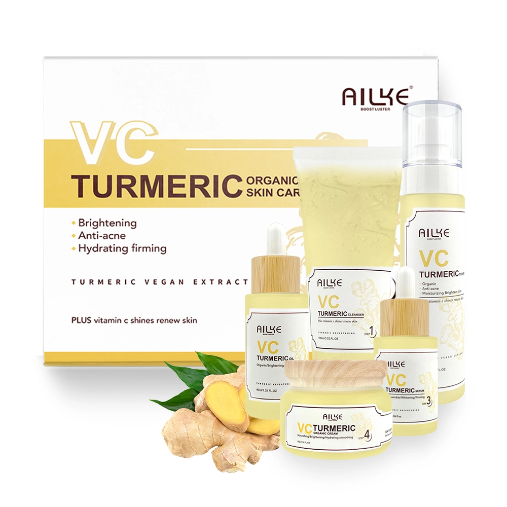 Organic Soft Smooth Moisturizer Brightening Anti Acne Facial Oil Face Wash Toner Turmeric Face Cream