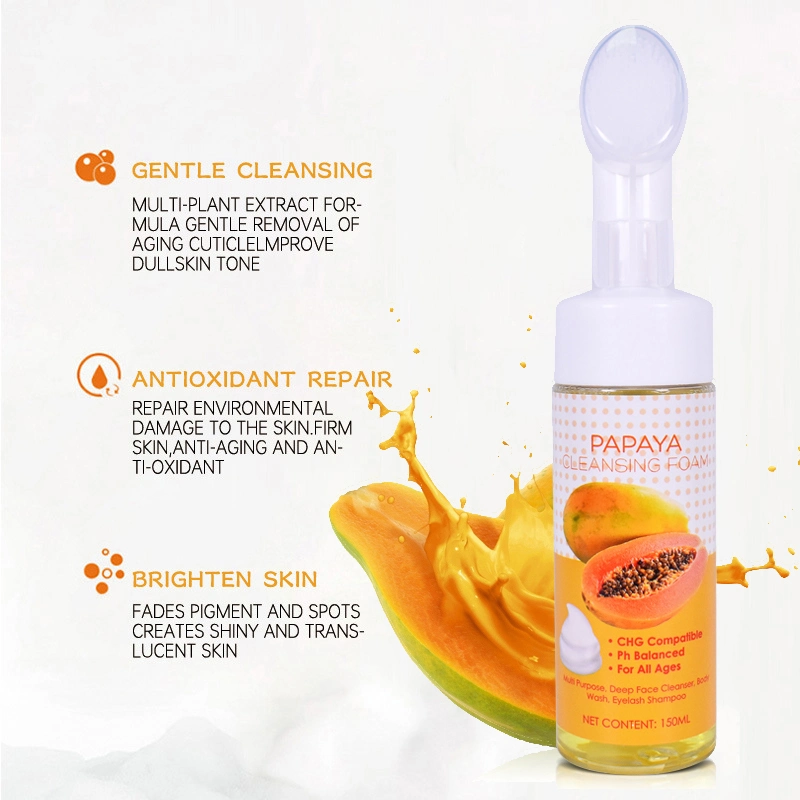 Skin Care Collagen Cleaning Pores Foam Aloe Vera Tea Tree Peach Facial Clean Whitening Mousse Vitamin C Facial Cleanser
