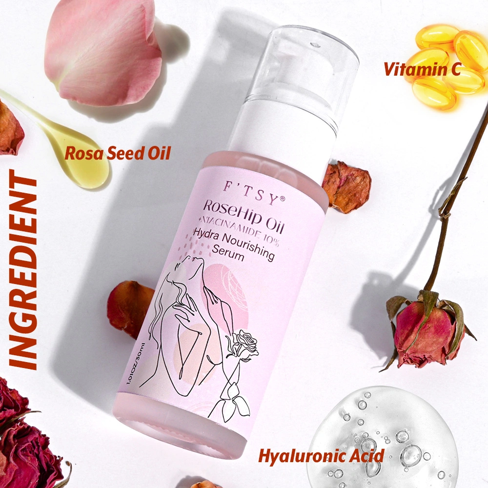 Custom Logo Vegan Moisturizing Brightening Natural Extract Skin-Friendly Rose Hydrating Face Oil Facial Serum