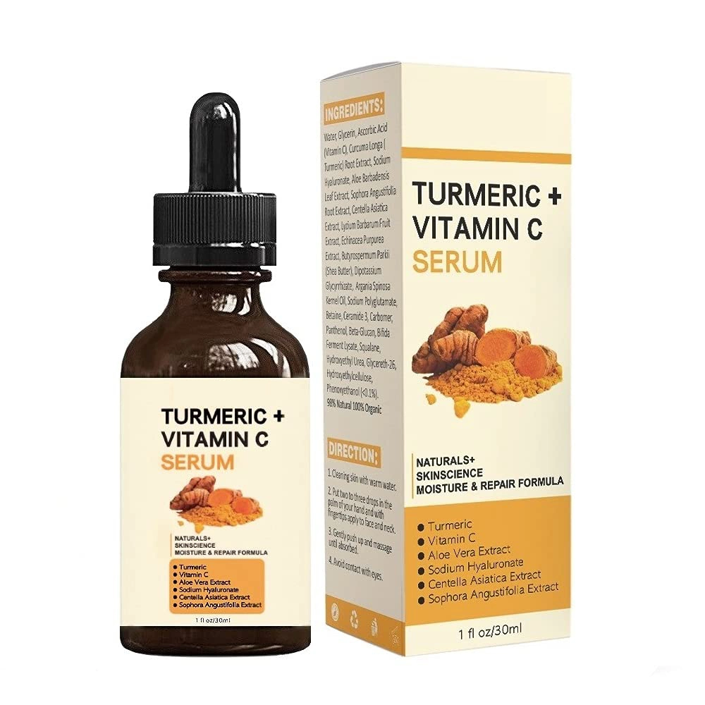 Aixin OEM Organic Turmeric Face Serum + Vitamin C, Acne Treatment, Clear Skin Toner, Hydrate Dull &amp; Dry Skin, Anti-Aging Facial Serum