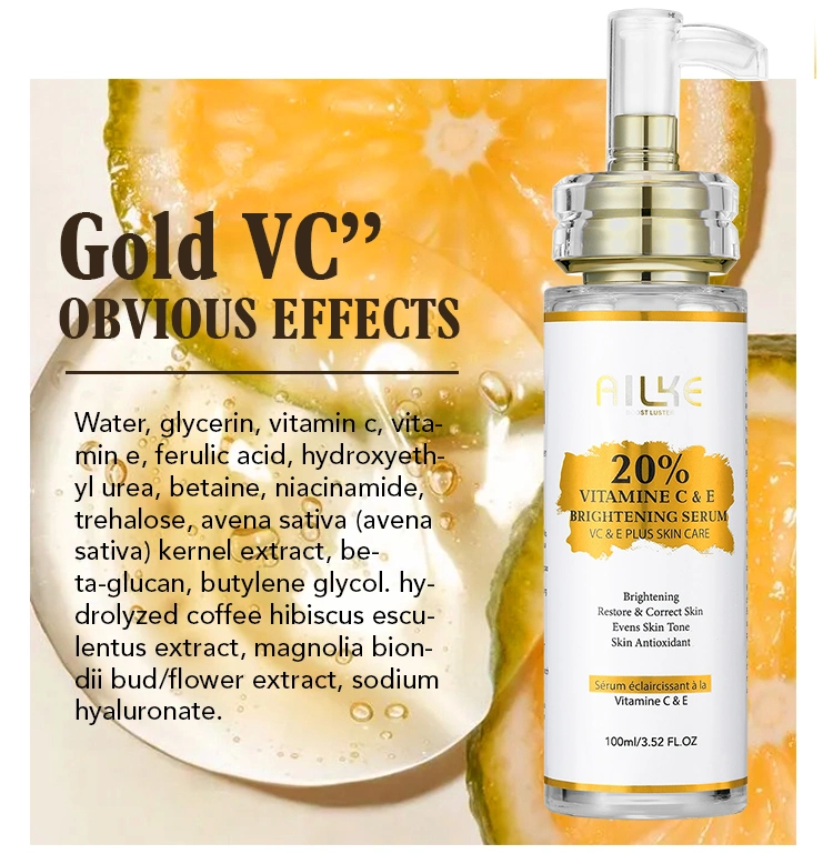Wholesale Hot Sale OEM Whitening Booster Serum Organic Moisturizing Vitamin C Face Serum for Dry Skin