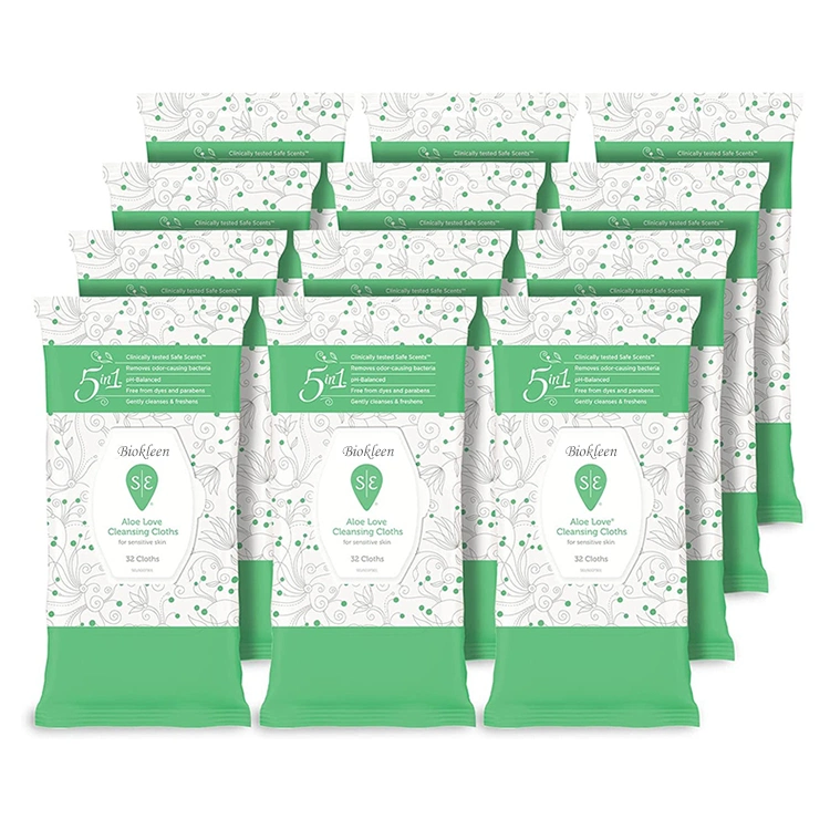 32 Count Cleansing Cloths pH-Balanced Dermatologist &amp; Gynecologist Tested Sheer Floral Flip-Top Flushable Wipes for Adult