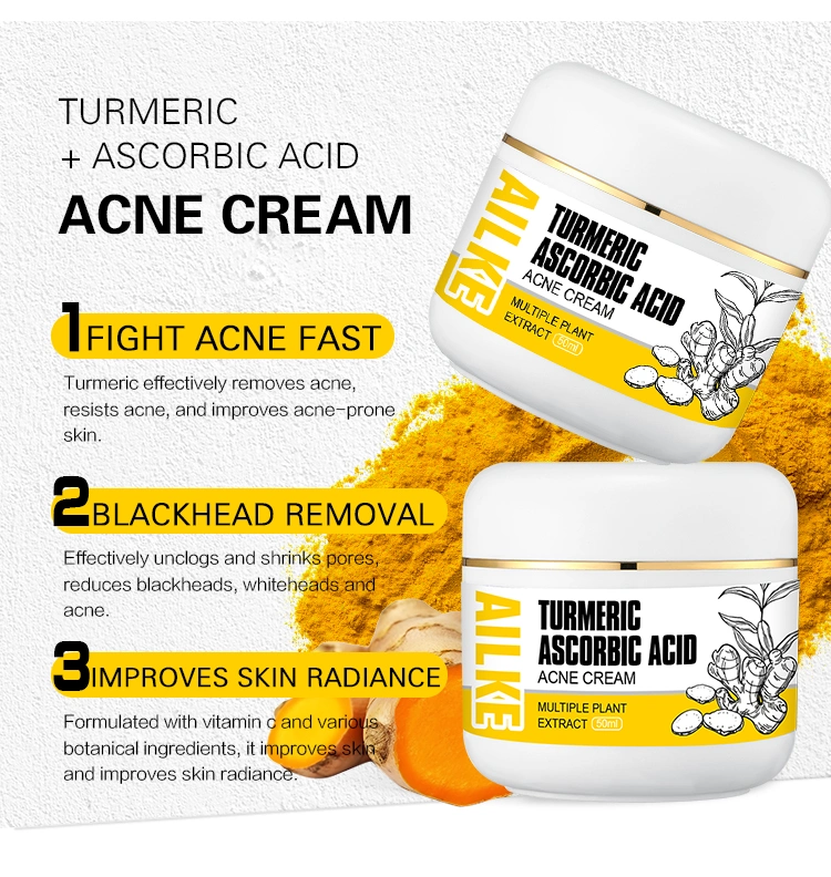 Hydro Turmeric Whitening Herbal Cleansing Private Label Facial Creams Moisturizing Acne Treatment Moisturizer Face Cream