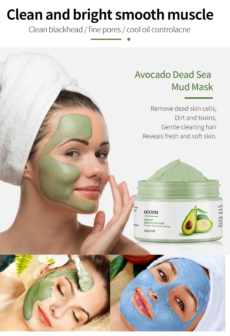Skin Care Mascarillas Hidratante Pores Cleansing Hydrate Avocado Dead Sea Mud Mask Face Beauty Whitening Green Clay Facial Mask