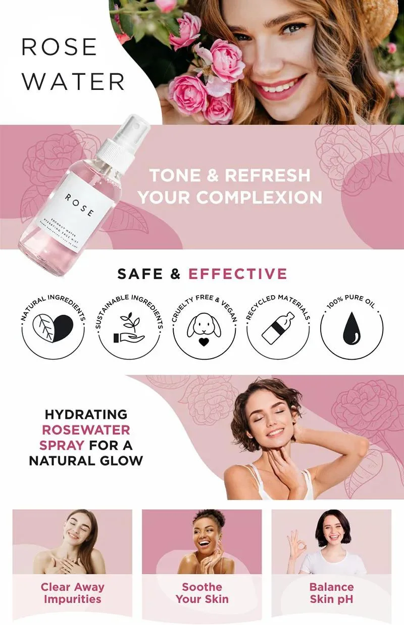 Beauty Cosmetics Skin Care Brightening Coconut Water Rose Toner