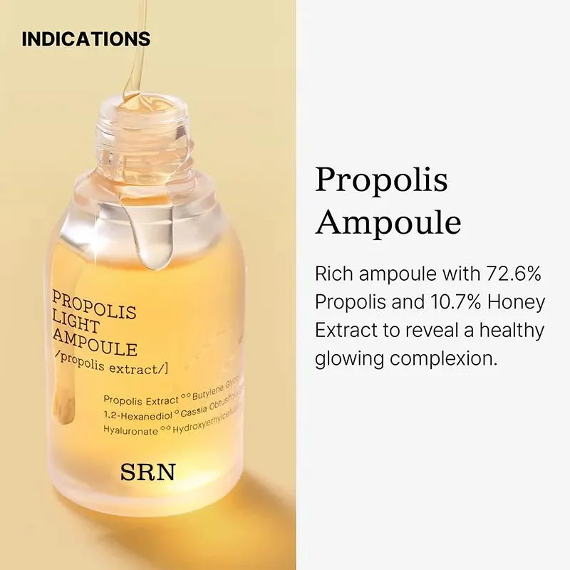 2023 OEM Professional Manufacturer High Quality Vegan Skin Care Radiance Reducing Redness Light Face Honey Propolis Serum