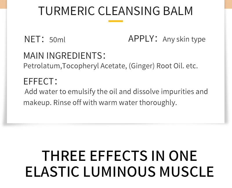 Turmeric Organic Deep Wholesale Makeup Remover Private Label Cleansing Balm