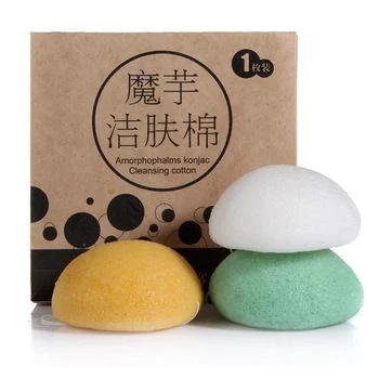 Konjac Sponge Facial Cleansing Bamboo Charcoal Sponges Face Cosmetic Remover Soft