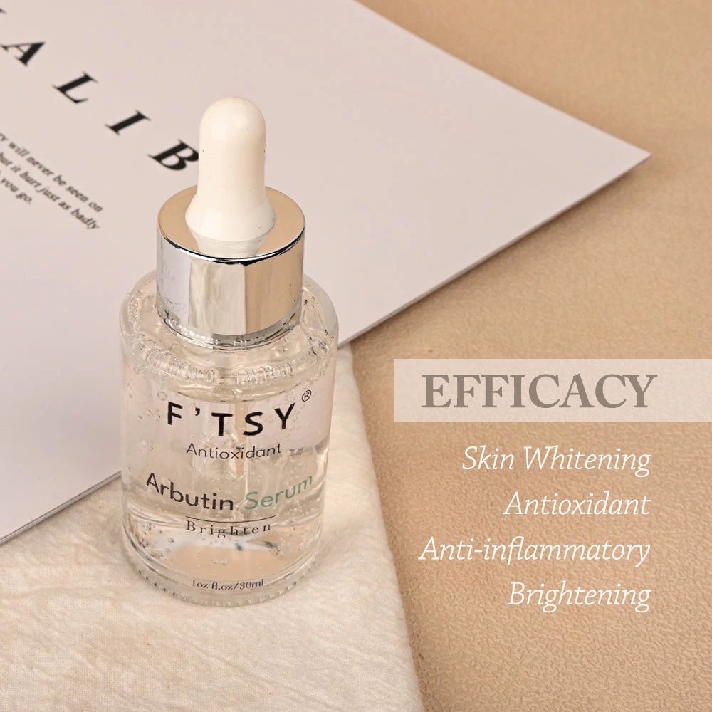 Private Label Natural Whitening Kojic Acid Serum with Arbutin Even Skin Tone Lightening Niacinamide Facial Essence