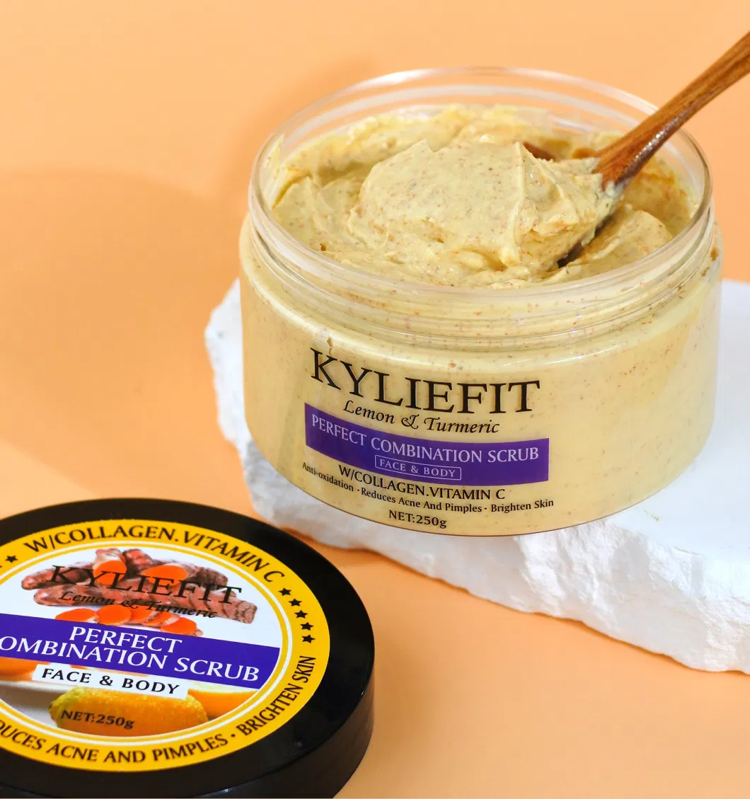 Kyliefit 4 Color Salt Whitening Exfoliating Skin Care Fruit Base Facial Body Wash Scrub Cream