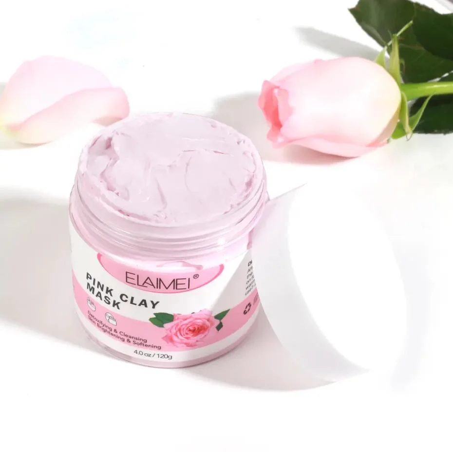 Online Wholesale in Stock Natural Skin Care Pink Rose Beauty Organic Mud Facial Mask Moisturizing Deep Cleansing Detoxifying Face Clay Mask