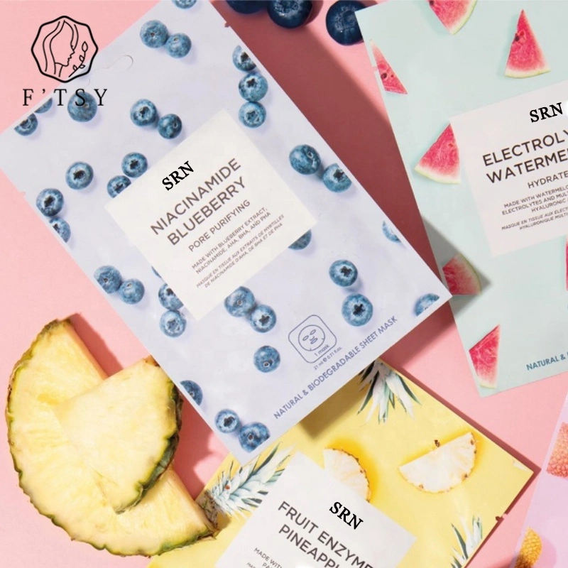 Whitening Hydrating Organic Fruit Vitamin C Hyaluronic Beauty Face Moisturizing Skincare Sheet Facial Mask