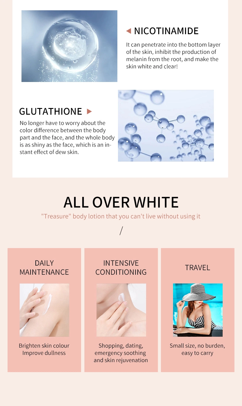 Customized White Face Cream Vegan Lightening Skin Care Organic Body Whitening Lotion