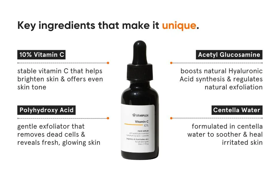 Beauty Custom 10% Organic Skincare Anti Wrinkle Dark Spot Anti-Aging Korean Face Vitamin C Serum for Face