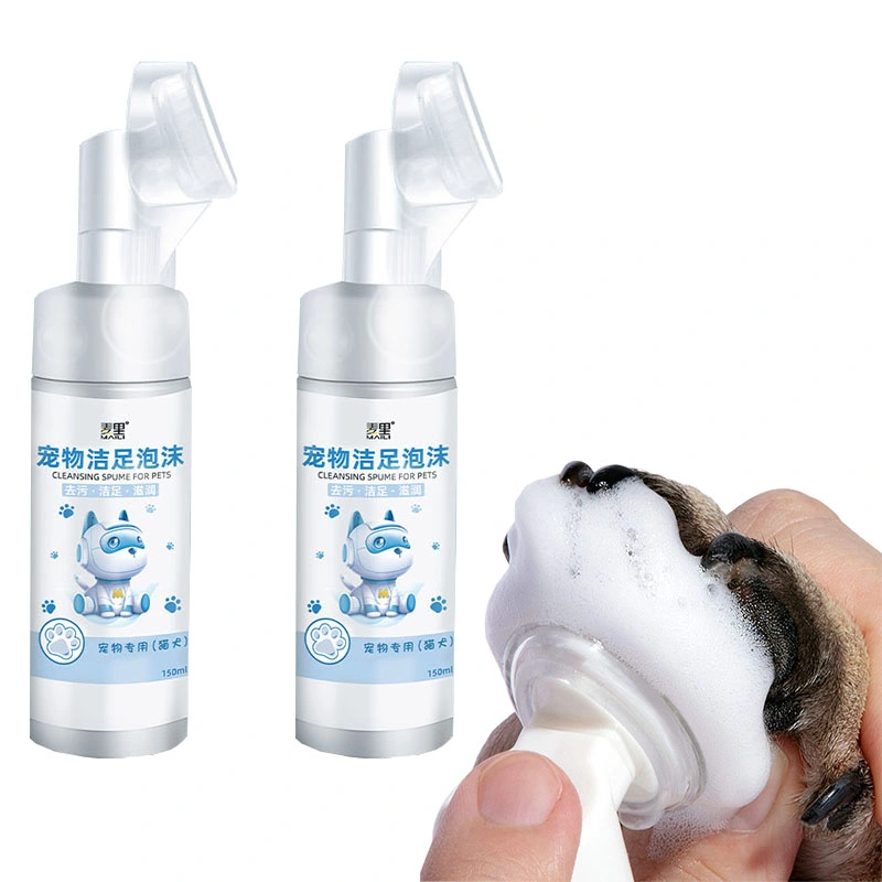 Wholesale 150ml Health Silicone Massage Head Pet Dog Paw Deep Cleaning Shampoo Foam Pet Foot Paw Cleansing Foam