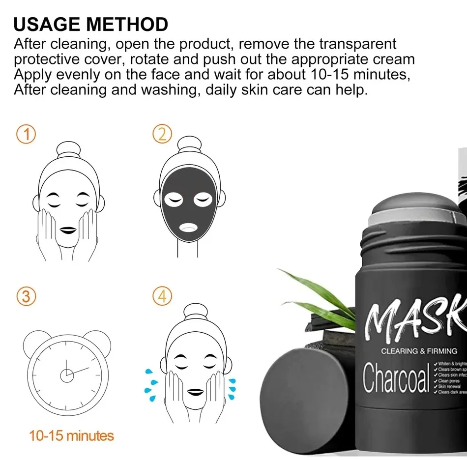 Online Wholesale in Stock Best Product Face Charcoal Facial Clay Mask Stick Pore Detox Black Charcoal SPA and Beauty Gift for Women OEM