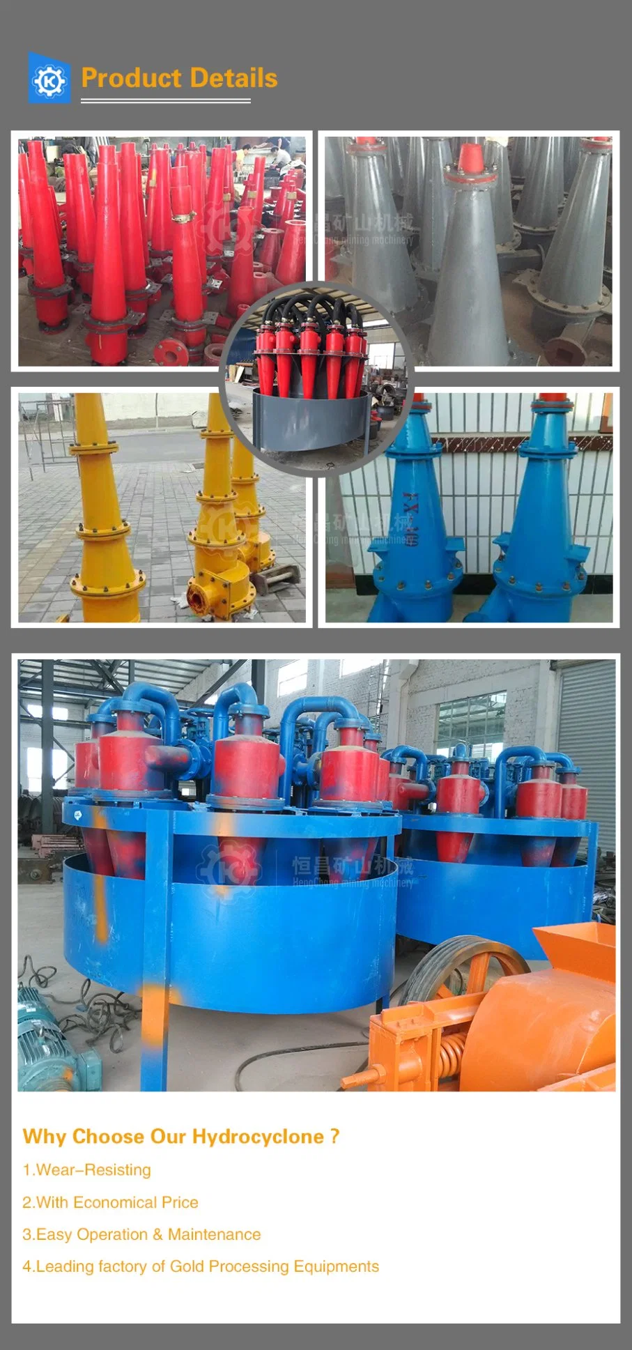 100% Good Service Sludge Sand Washing Equipment Gold Mining Machinery Sand Slurry Cyclone Desander Fx-125 Fx-150 Hydrocyclone Desander Separator Mud Cleaner