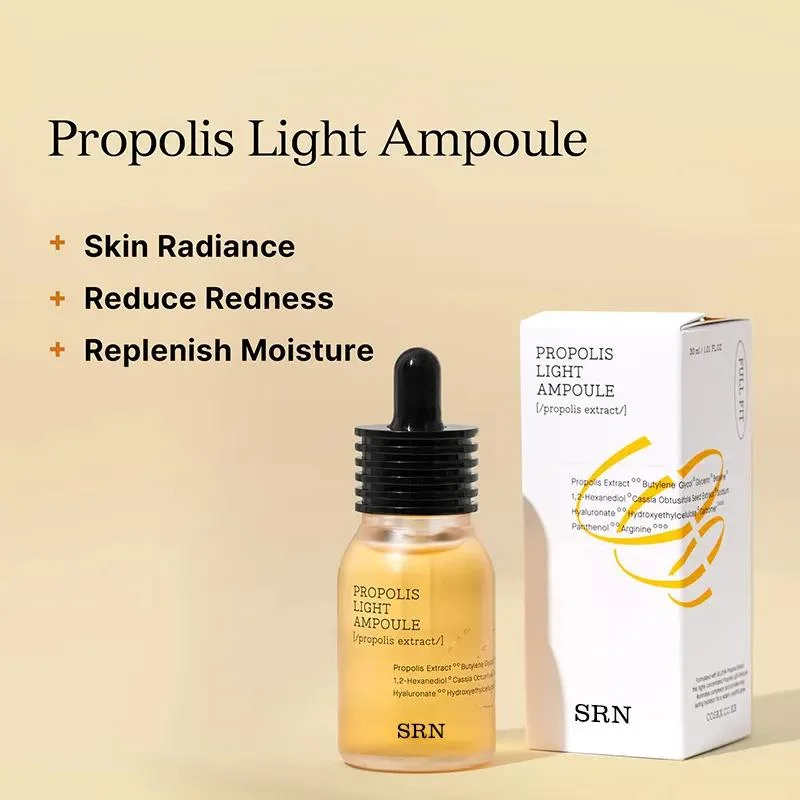 2023 OEM Professional Manufacturer High Quality Vegan Skin Care Radiance Reducing Redness Light Face Honey Propolis Serum