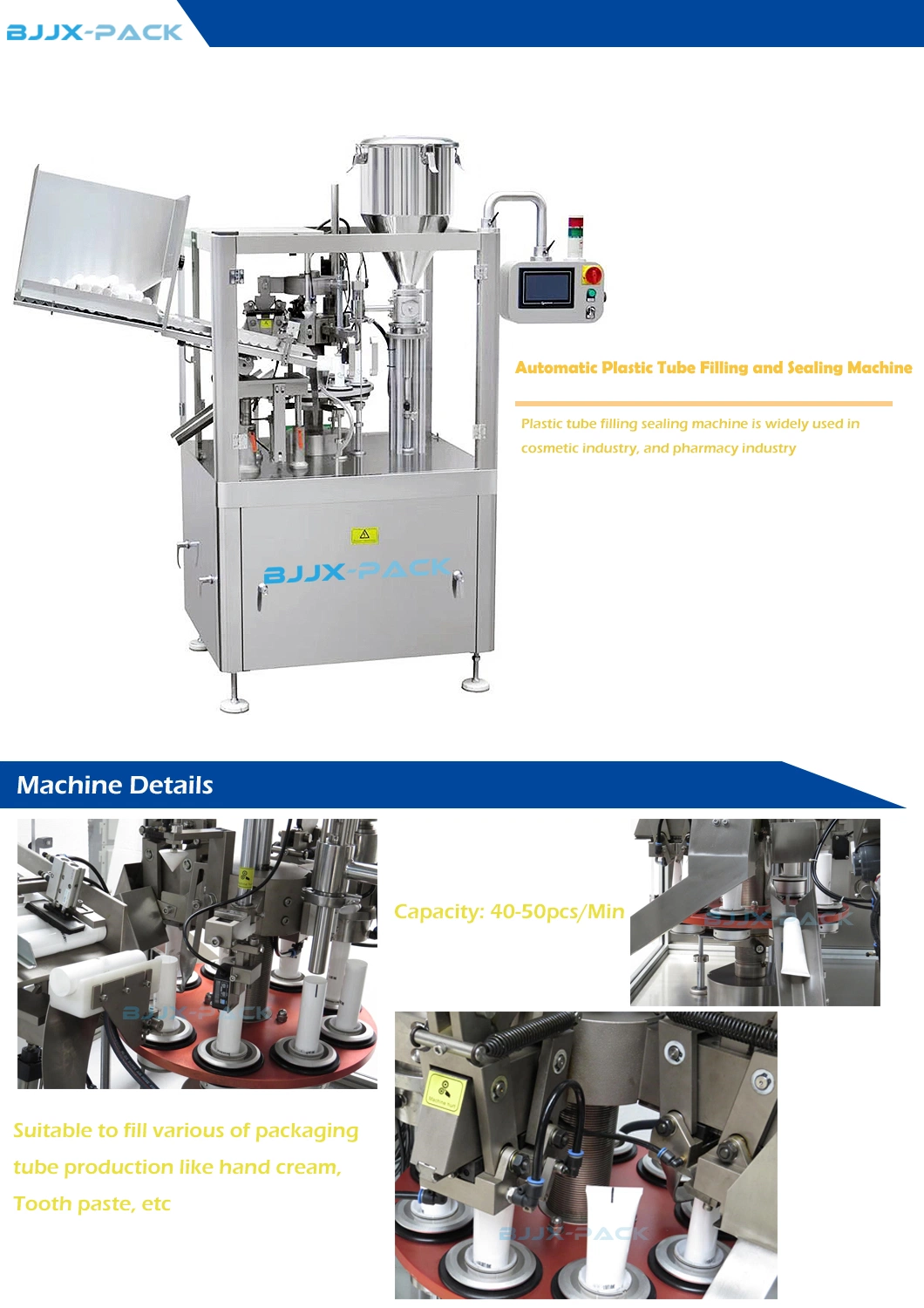 China Manufacturing High Speed Small Facial Cleanser Cosmetic Cream Tube Filling Machine