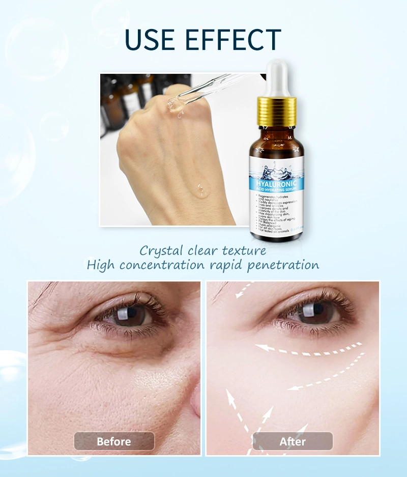 2023 Private Label Best Organic 20ml Anti Aging Wrinkles Against Puffiness Dark Circles Brightening Tightening Face Serum