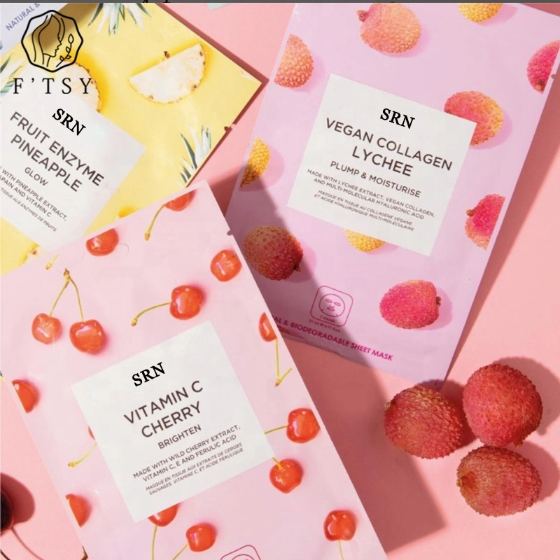 Whitening Hydrating Organic Fruit Vitamin C Hyaluronic Beauty Face Moisturizing Skincare Sheet Facial Mask