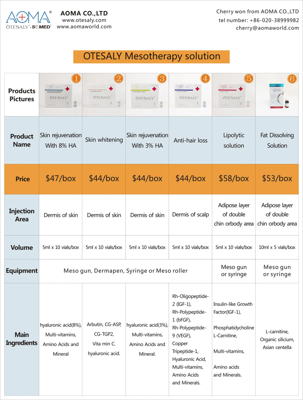 Customize Otesaly Deep Hydration Skin Rejuvenation 8% Hyaluronic Acid Face Lifting Anti Wrinkle Beauty Mesotherapy Solution Vitaminc Serum Whitening Serum