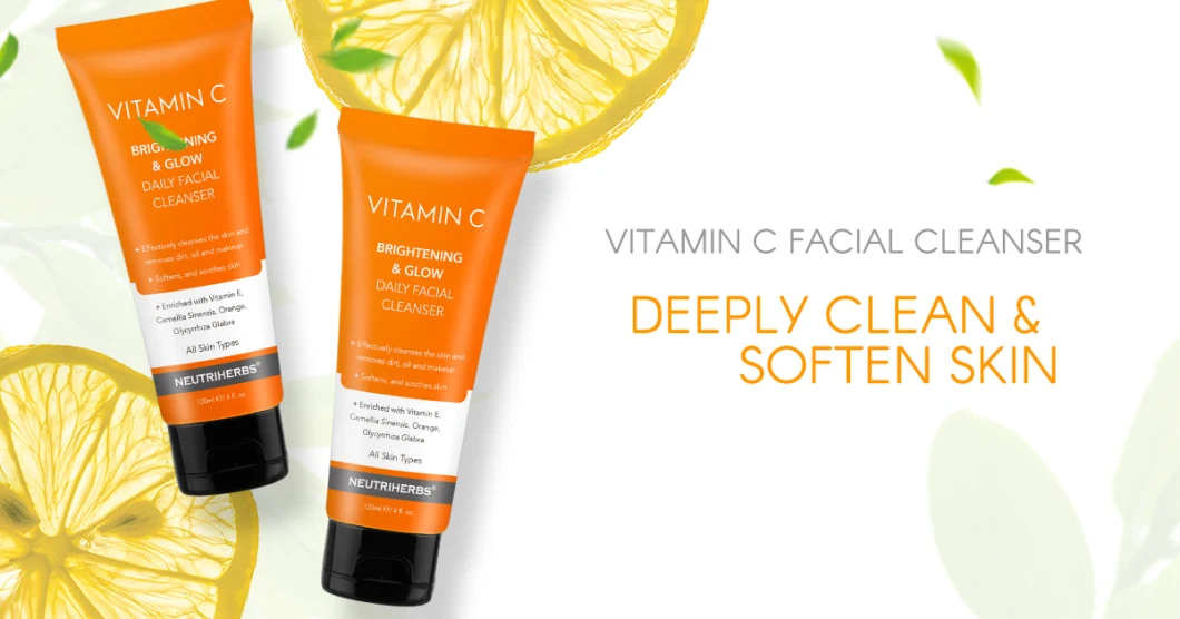 OEM Face Women Beauty Face Wash for Combination Skin Vitamin C Cleansing Foam Cleanser