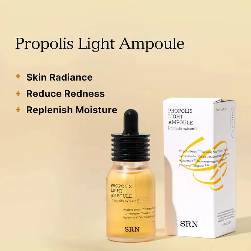 OEM Professional Manufacturer High Quality Vegan Skin Radiance Reducing Redness Light Face Honey Propolis Serum