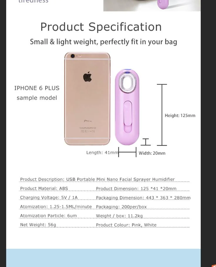 New Designed Nano Water for Facial Cleansing Face Steamer Facial spray