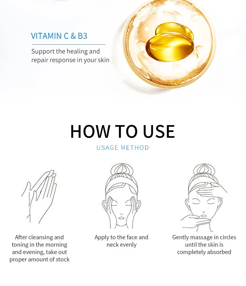 Glutathione Whitening Skin Whitening Glow Face Rose Gold Serum Ze-Light